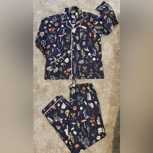Pottery Barn Teen Herbology Pajama Set - Blue and Multicolor